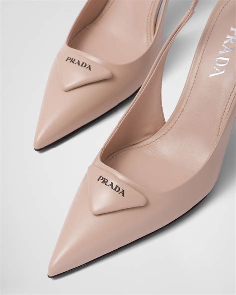 brushed leather pumps prada|prada leather slingback pumps.